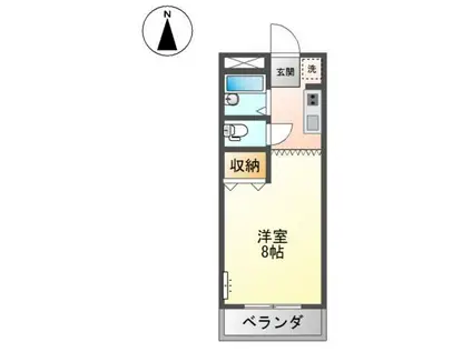 メゾンモンパルナス(1K/2階)の間取り写真