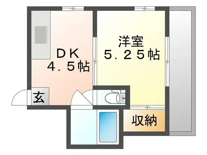 ASK3(1DK/2階)の間取り写真