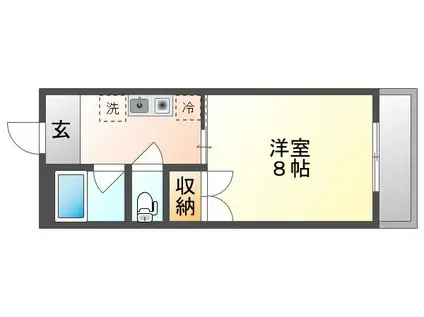 グランヴェール(1K/2階)の間取り写真