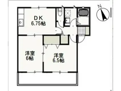 パイン・パレスD(2DK/1階)の間取り写真