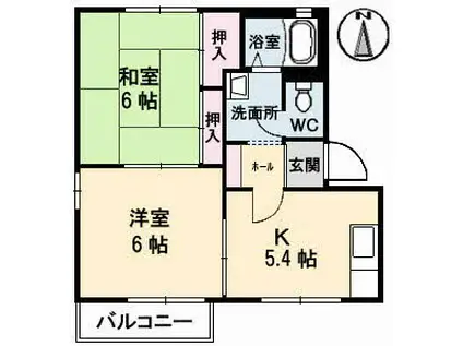 マーガレットハイツ(2K/2階)の間取り写真