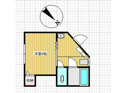 黒住ビル(1K/5階)の間取り写真