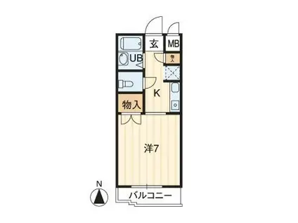 アルファ西古松(1K/4階)の間取り写真