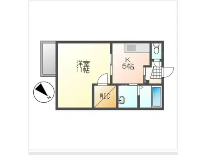 グリーンコート(1K/1階)の間取り写真