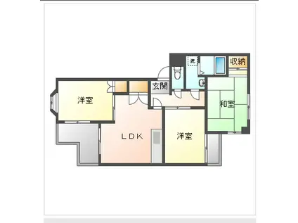 プレアール福田(3LDK/3階)の間取り写真