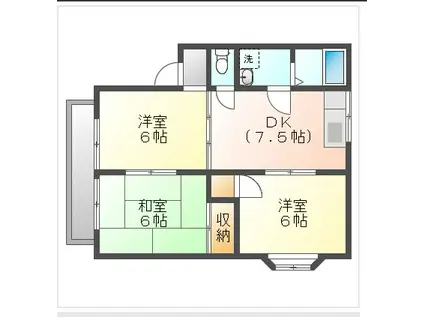 ジュネス(3DK/2階)の間取り写真