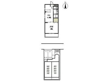 ティエラコスタ(1DK/4階)の間取り写真