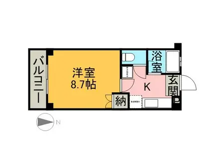 ウイング東島田(1K/1階)の間取り写真