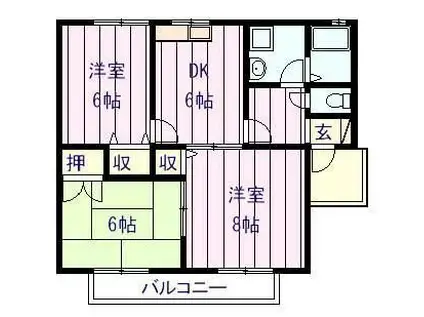 メゾンアスカ(3DK/2階)の間取り写真