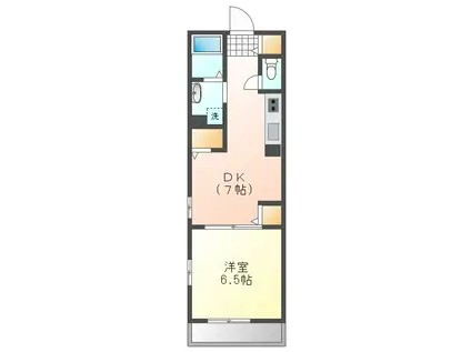 プリムール(1DK/2階)の間取り写真