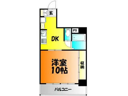 グレースガーデン岡山(1DK/7階)の間取り写真