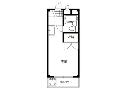コンチネンタル学南町(ワンルーム/2階)の間取り写真