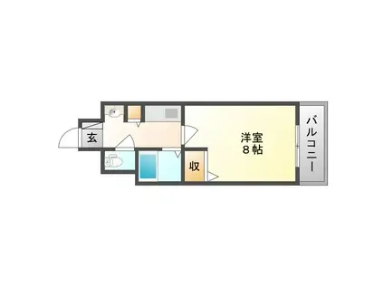 スタシオン南(1K/11階)の間取り写真