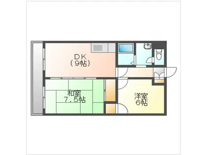 はぴねす内浜(2DK/1階)の間取り写真