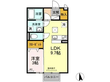 グランモア・浅沼(1LDK/1階)の間取り写真