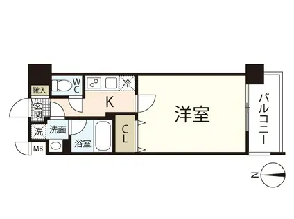 レジデンスカープ南中央町(1K/6階)の間取り写真