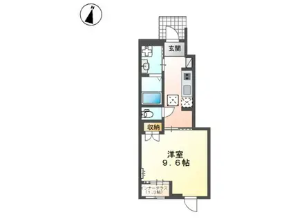 ココティエ(1K/1階)の間取り写真