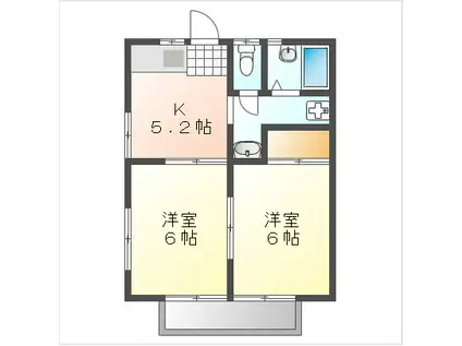 メゾン上道(2K/2階)の間取り写真