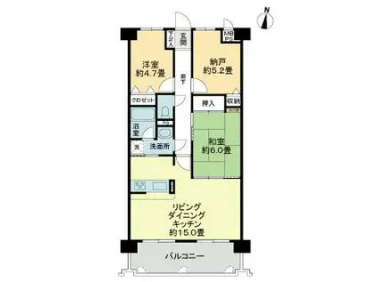 ライオンズマンション野田公園(3LDK/2階)の間取り写真