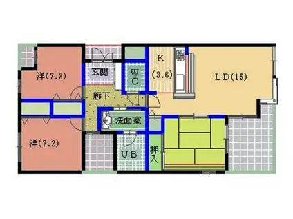 エスポワール清水(3LDK/1階)の間取り写真