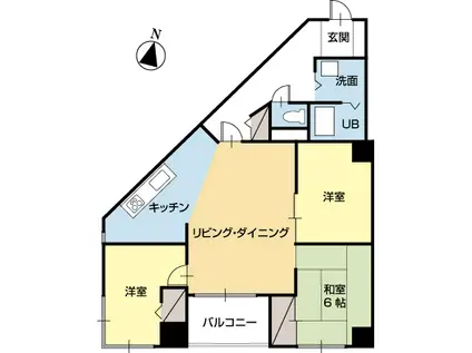 シティウエストコート(2SLDK/9階)の間取り写真