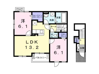 ラ プランドール(2LDK/2階)の間取り写真