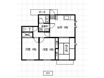 メゾンサンシャインB(3LDK/1階)の間取り写真