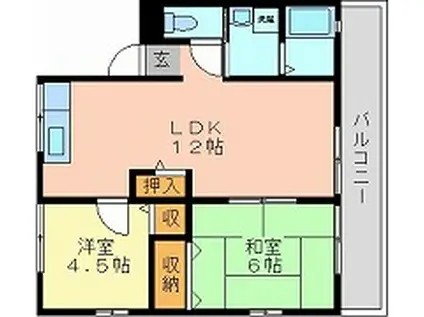 プライムハイツ(2LDK/1階)の間取り写真