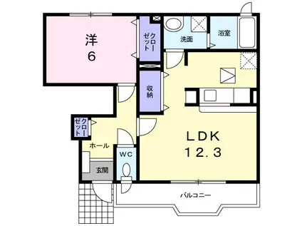 イーストユニゾン(1LDK/1階)の間取り写真