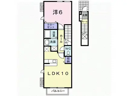 メール・ペイⅡ(1LDK/2階)の間取り写真