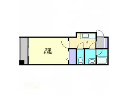 HIGHS TOP表町(1K/4階)の間取り写真