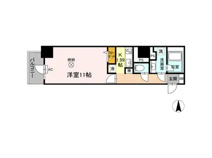 PHOENIX(1K/11階)の間取り写真