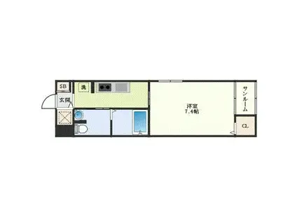 プランドール 十日市(1K/1階)の間取り写真