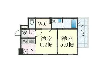 GREENTRAILPARK NISHIGAWA(2K/3階)の間取り写真