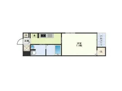 プランドール 十日市(1K/3階)の間取り写真