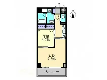 ハアラン表町(1LDK/9階)の間取り写真