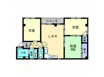 メゾンOGO B(3LDK/4階)の間取り写真