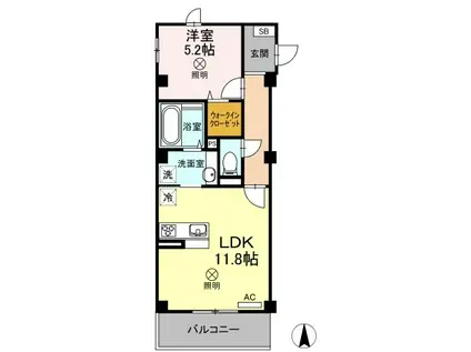 VILLE SOLEIL(1LDK/4階)の間取り写真