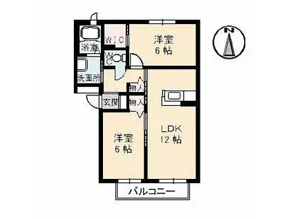 シャーメゾンANTICA(2LDK/3階)の間取り写真