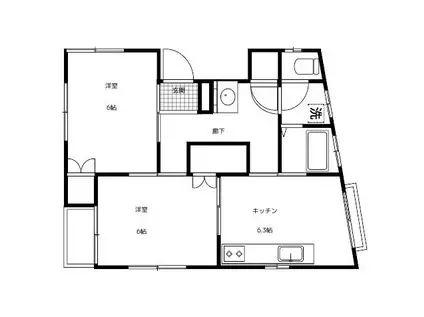 コーポNK(2DK/2階)の間取り写真