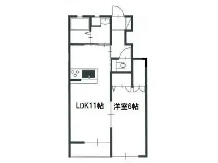 クレア 南棟(1LDK/1階)の間取り写真