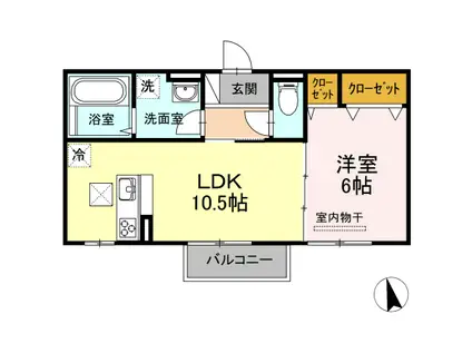 サンハイム青江(1LDK/2階)の間取り写真