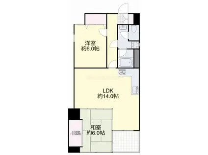 スカイコート(2LDK/3階)の間取り写真