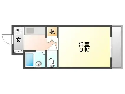 サニーハイツ今(1K/3階)の間取り写真