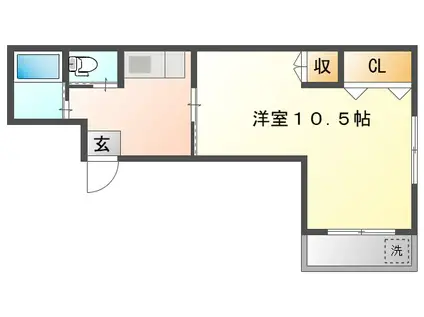 パークアヴェニュー医大北(1DK/2階)の間取り写真