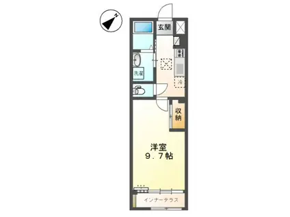 スカイコート(1K/1階)の間取り写真