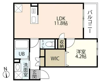 REGALE SHINE 福富西(1LDK/3階)の間取り写真