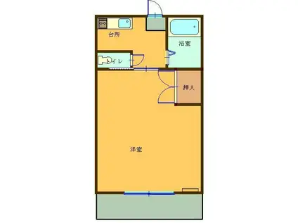 リトルハイム旭56号館(ワンルーム/3階)の間取り写真