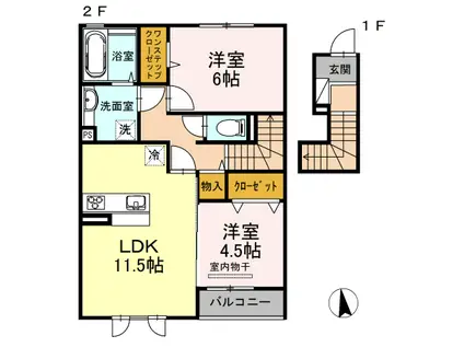LA・MAISONA(2LDK/2階)の間取り写真