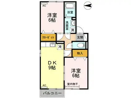 セジュール今村(2DK/2階)の間取り写真